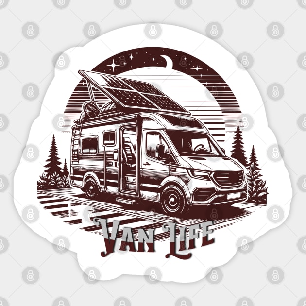 Van Life - On the road Sticker by MapleV